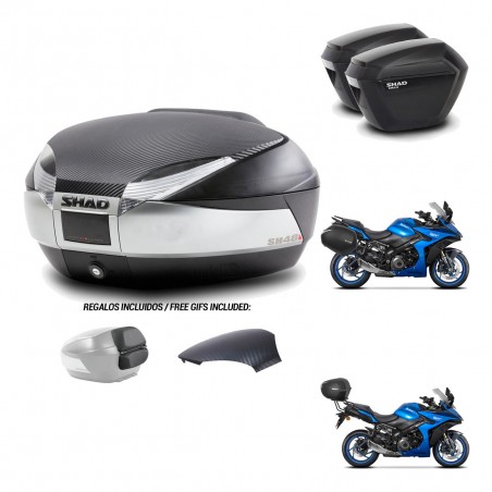 SHAD Suitcases sh23 + mounting bracket trunk SH48 backrest cover KIT-475606