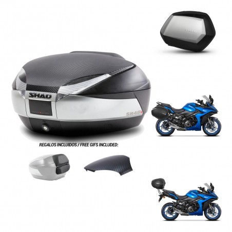 SHAD Maletas SH35 PREMIUM + soporte montaje baul SH48 tapa respaldo KIT-475607