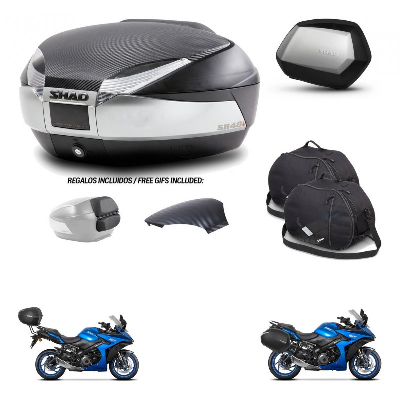 SHAD SH35 PREMIUM suitcases + mounting bracket SH48 trunk backrest cover accessories KIT-475608