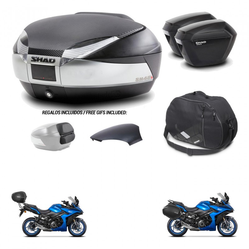 SHAD Suitcases sh23 + mounting bracket trunk SH48 backrest cover accessories KIT-475618