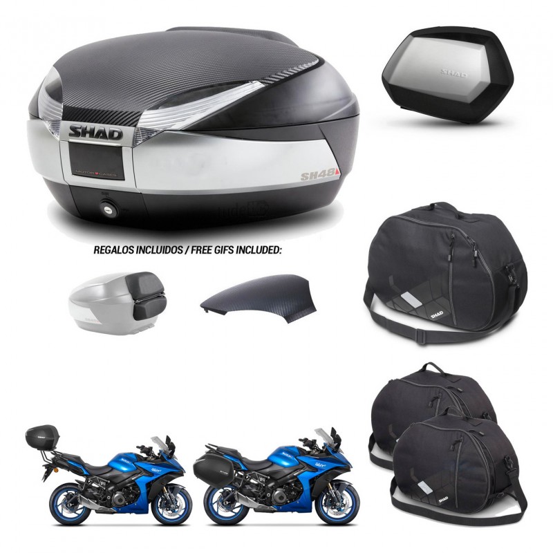 SHAD SH35 PREMIUM suitcases + mounting bracket SH48 trunk backrest cover accessories KIT-475620