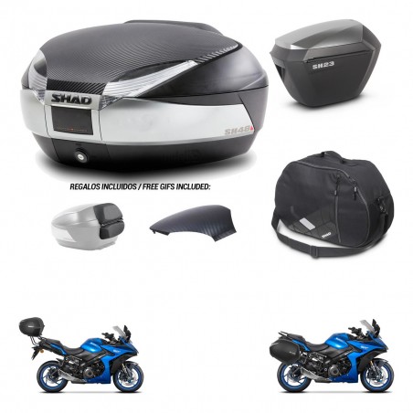 SHAD Maletas sh23 alu + soporte montaje baul SH48 tapa respaldo accesorios KIT-475621