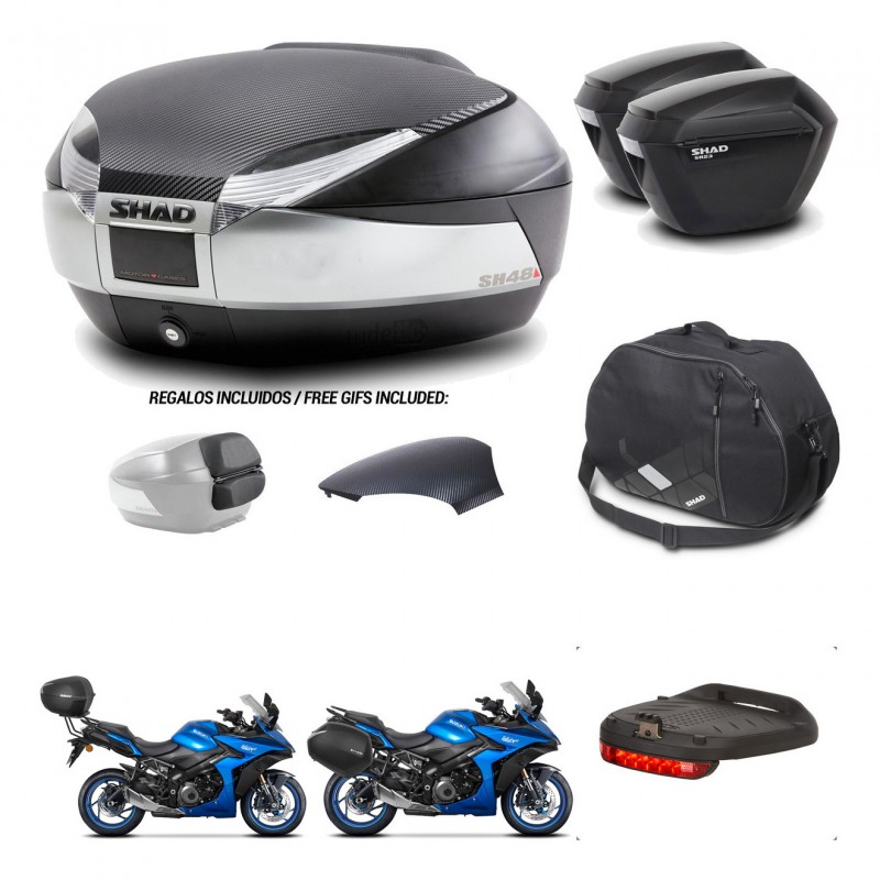 SHAD Suitcases sh23 + mounting bracket trunk SH48 backrest cover accessories KIT-475624