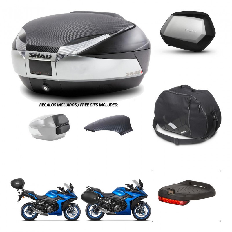 SHAD SH35 PREMIUM suitcases + mounting bracket SH48 trunk backrest cover accessories KIT-475625