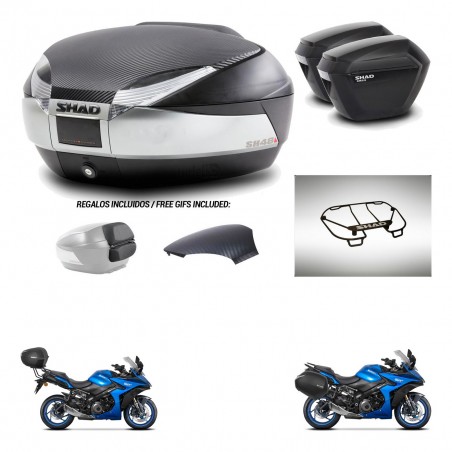 SHAD Suitcases sh23 + mounting bracket trunk SH48 backrest cover accessories KIT-475630