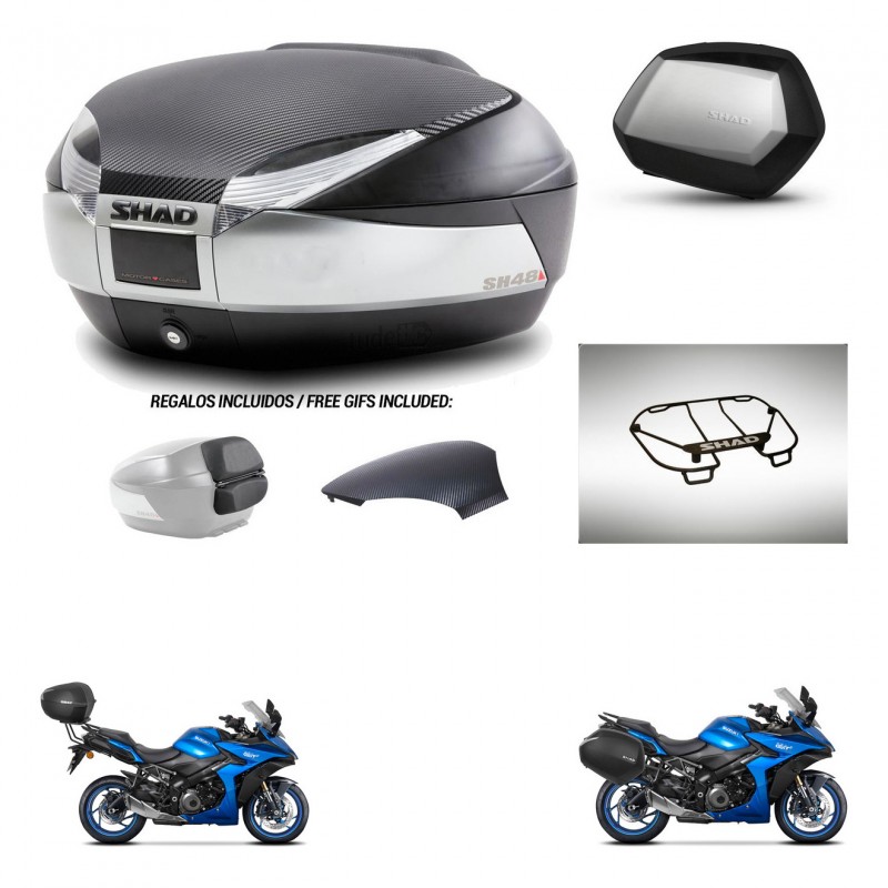 SHAD SH35 PREMIUM suitcases + mounting bracket SH48 trunk backrest cover accessories KIT-475631