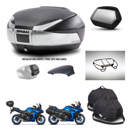 SHAD SH35 PREMIUM suitcases + mounting bracket SH48 trunk backrest cover accessories KIT-475632