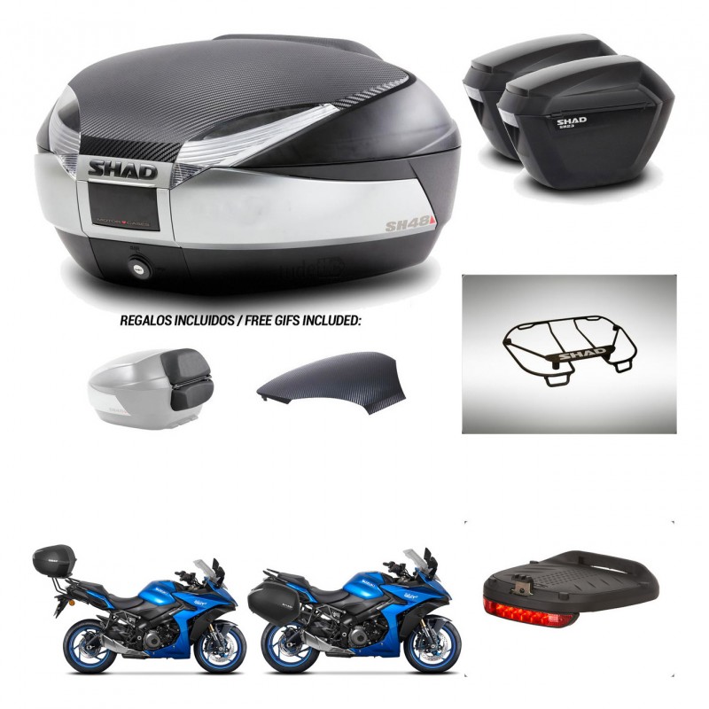 SHAD Suitcases sh23 + mounting bracket trunk SH48 backrest cover accessories KIT-475636