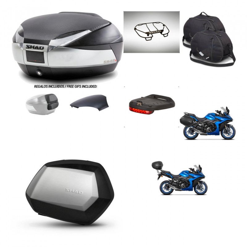 SHAD SH35 PREMIUM suitcases + mounting bracket SH48 trunk backrest cover accessories KIT-475638