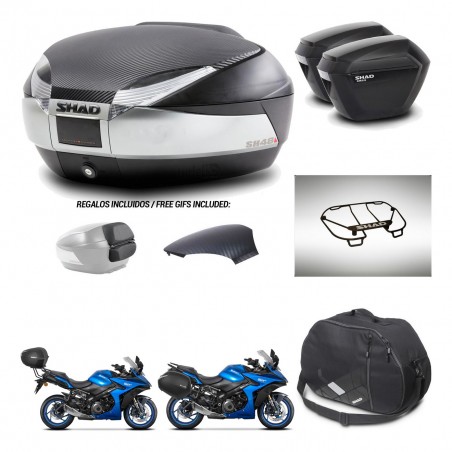 SHAD Suitcases sh23 + mounting bracket trunk SH48 backrest cover accessories KIT-475642