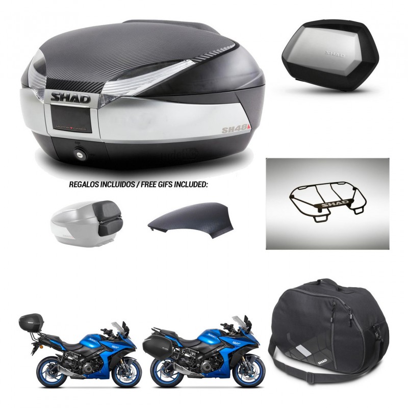 SHAD SH35 PREMIUM suitcases + mounting bracket SH48 trunk backrest cover accessories KIT-475643