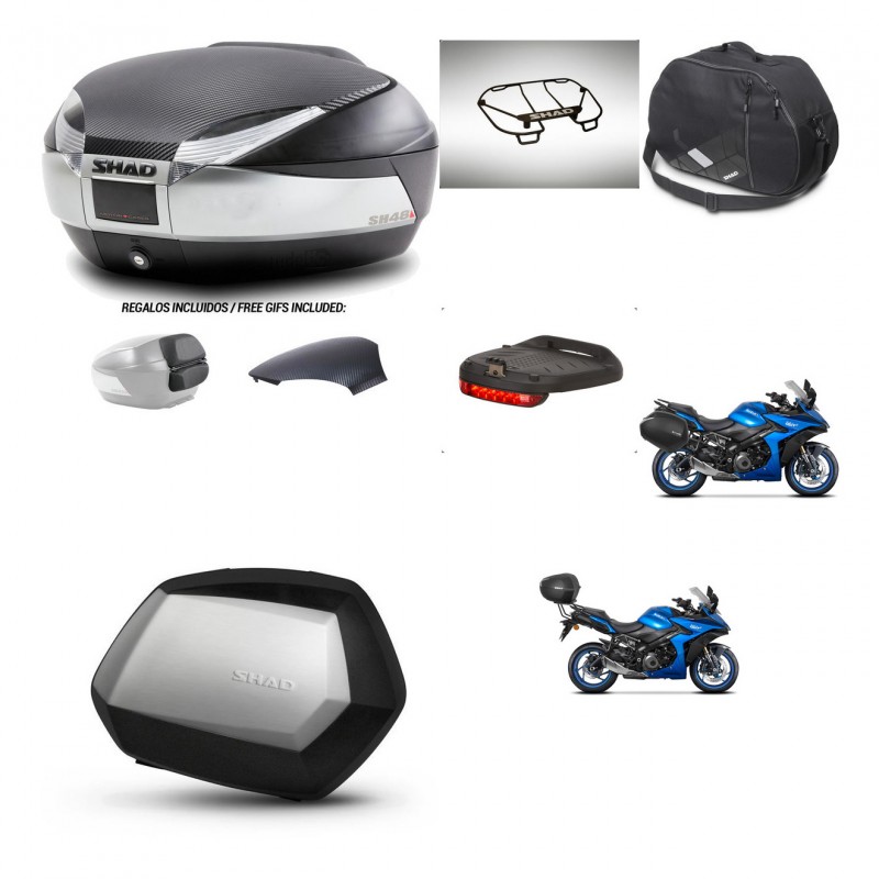 SHAD SH35 PREMIUM suitcases + mounting bracket SH48 trunk backrest cover accessories KIT-475649