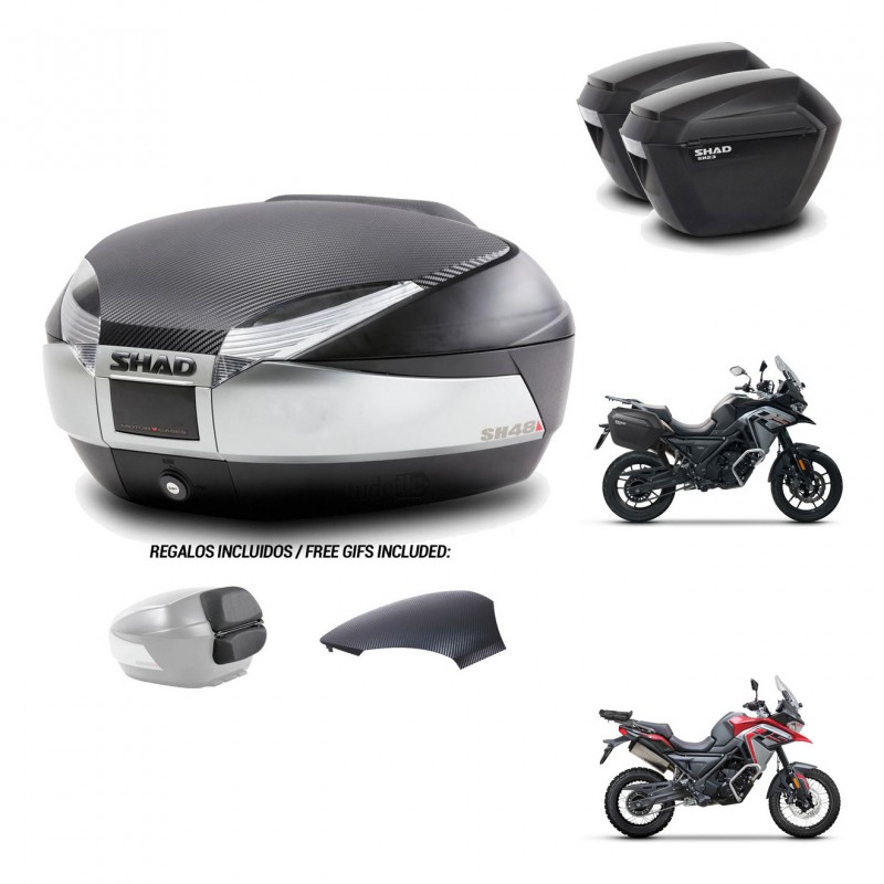 SHAD Suitcases sh23 + mounting bracket trunk SH48 backrest cover KIT-475654