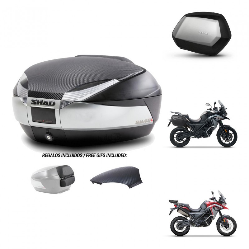 SHAD SH35 PREMIUM suitcases + mounting bracket SH48 trunk backrest cover KIT-475655