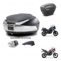 SHAD SH23 alu suitcases + mounting bracket SH48 trunk backrest cover KIT-475657