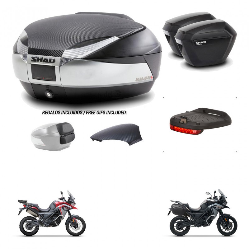 SHAD Suitcases sh23 + mounting bracket trunk SH48 backrest cover accessories KIT-475660