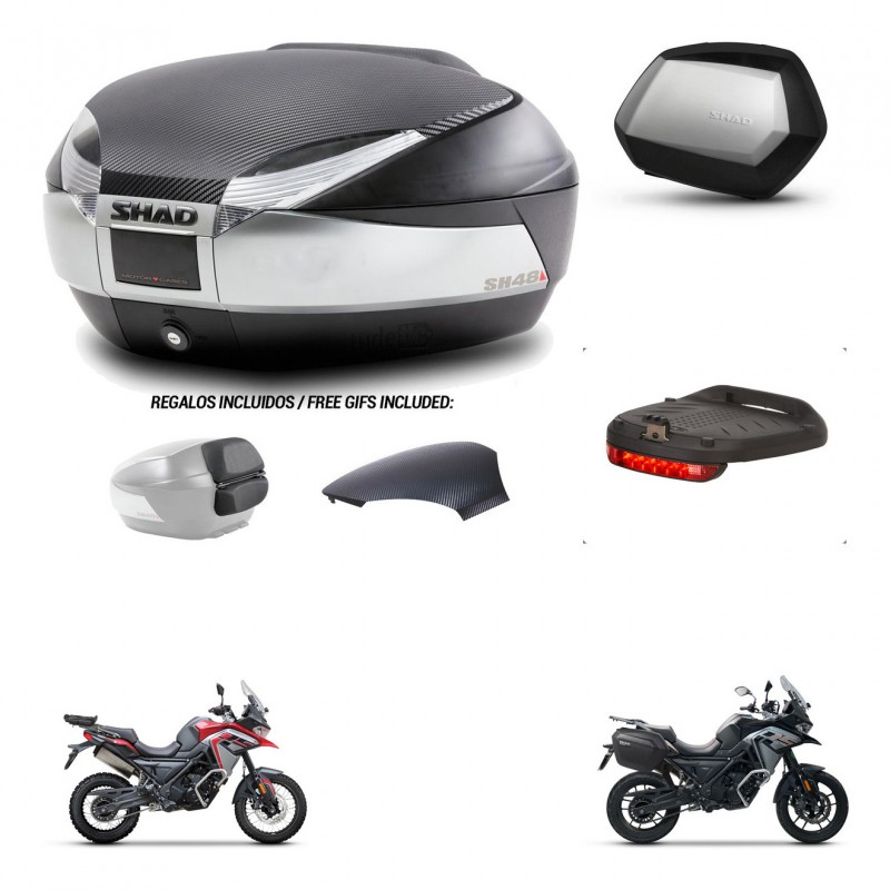 SHAD Maletas SH35 PREMIUM + soporte montaje baul SH48 tapa respaldo accesorios KIT-475661