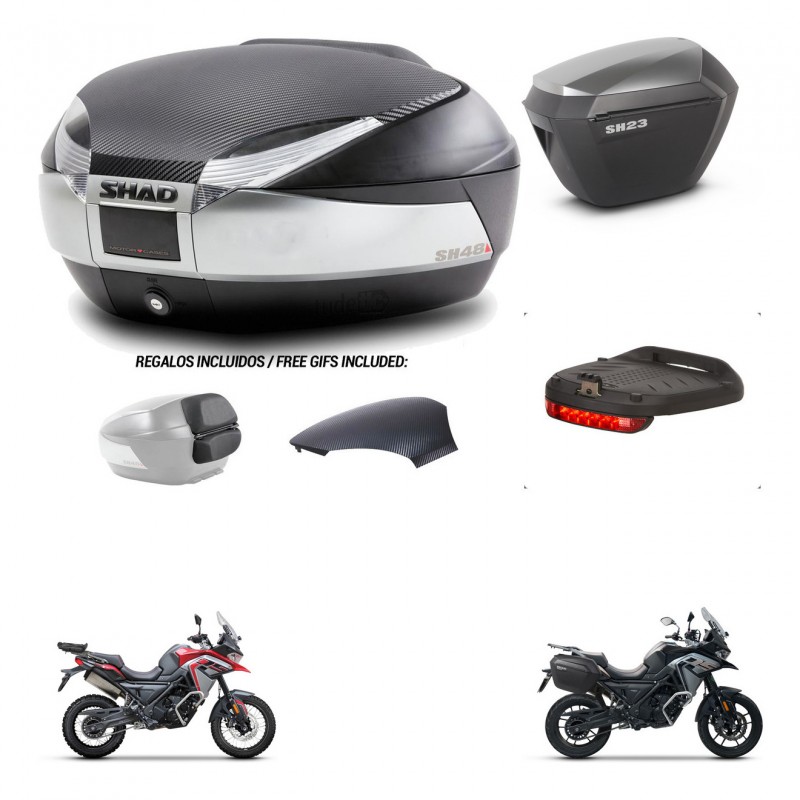 SHAD SH23 alu suitcases + mounting bracket SH48 trunk backrest cover accessories KIT-475663