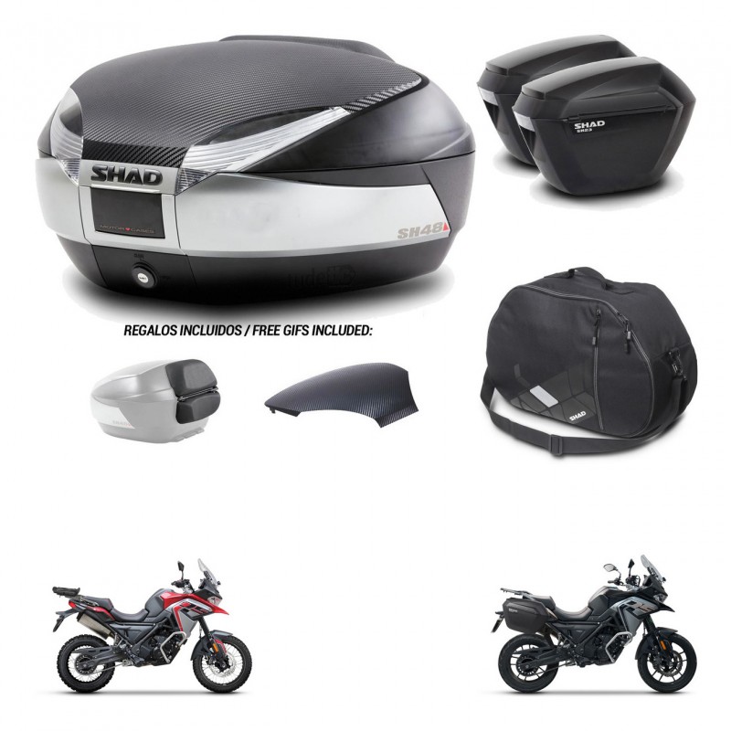 SHAD Suitcases sh23 + mounting bracket trunk SH48 backrest cover accessories KIT-475666