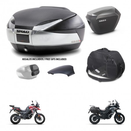 SHAD Maletas sh23 alu + soporte montaje baul SH48 tapa respaldo accesorios KIT-475669