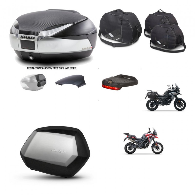 SHAD Maletas SH35 PREMIUM + soporte montaje baul SH48 tapa respaldo accesorios KIT-475674