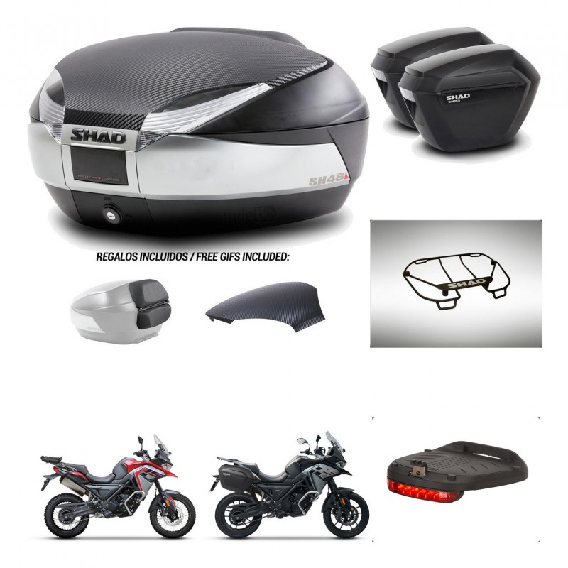 SHAD Suitcases sh23 + mounting bracket trunk SH48 backrest cover accessories KIT-475684