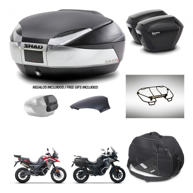 SHAD Suitcases sh23 + mounting bracket trunk SH48 backrest cover accessories KIT-475690