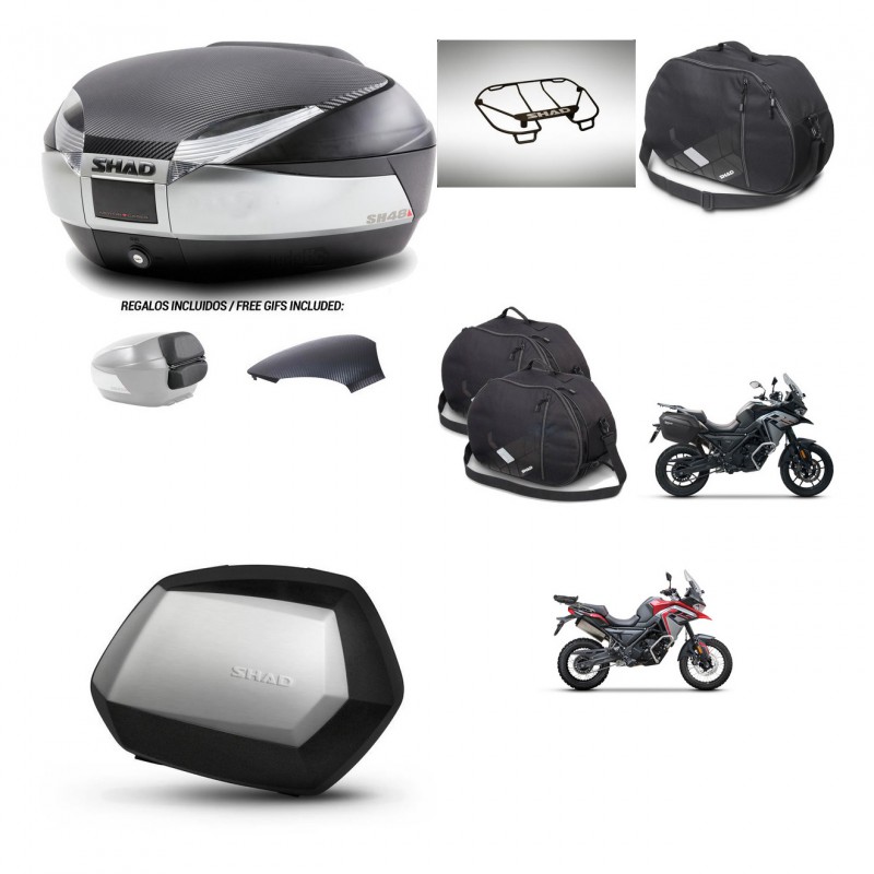 SHAD Maletas SH35 PREMIUM + soporte montaje baul SH48 tapa respaldo accesorios KIT-475692