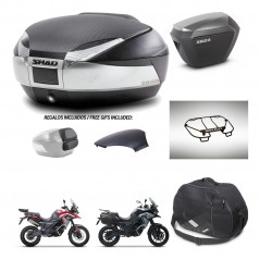 SHAD SH23 alu suitcases + mounting bracket SH48 trunk backrest cover accessories KIT-475693