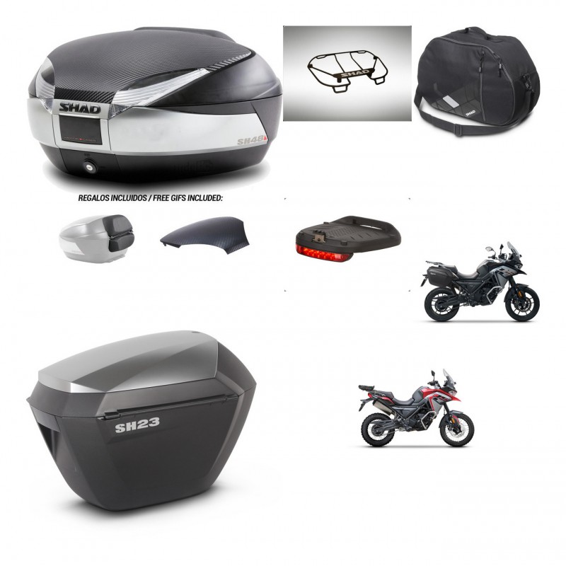SHAD SH23 alu suitcases + mounting bracket SH48 trunk backrest cover accessories KIT-475699