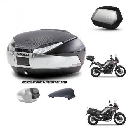 SHAD SH35 PREMIUM suitcases + mounting bracket SH48 trunk backrest cover KIT-475703