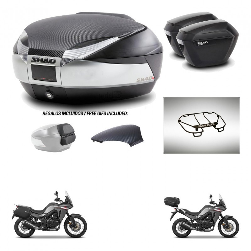 SHAD Suitcases sh23 + mounting bracket trunk SH48 backrest cover accessories KIT-475726