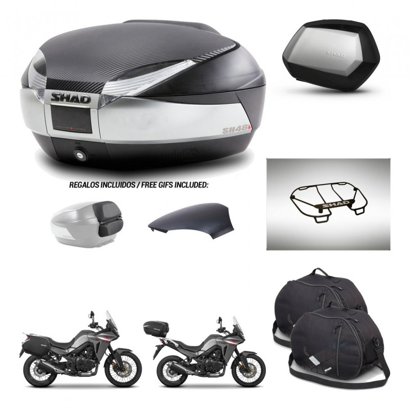 SHAD SH35 PREMIUM suitcases + mounting bracket SH48 trunk backrest cover accessories KIT-475728