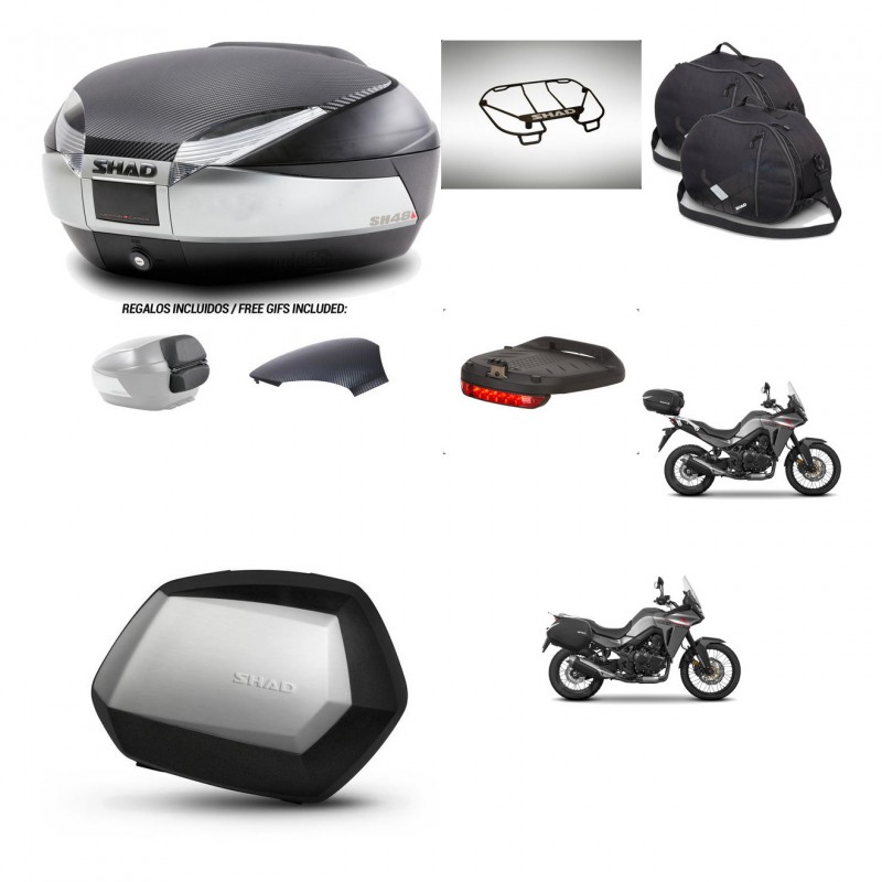 SHAD Maletas SH35 PREMIUM + soporte montaje baul SH48 tapa respaldo accesorios KIT-475734