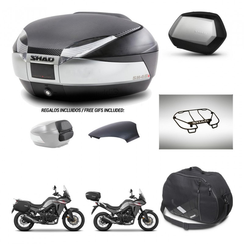 SHAD SH35 PREMIUM suitcases + mounting bracket SH48 trunk backrest cover accessories KIT-475739