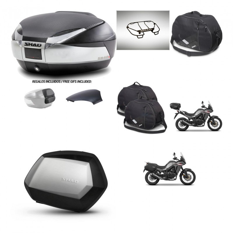 SHAD Maletas SH35 PREMIUM + soporte montaje baul SH48 tapa respaldo accesorios KIT-475740