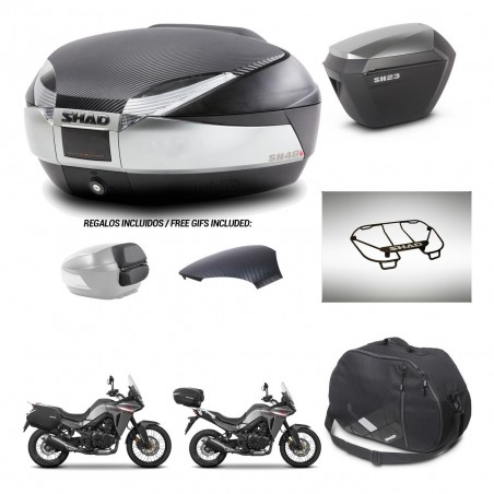 SHAD Maletas sh23 alu + soporte montaje baul SH48 tapa respaldo accesorios KIT-475741