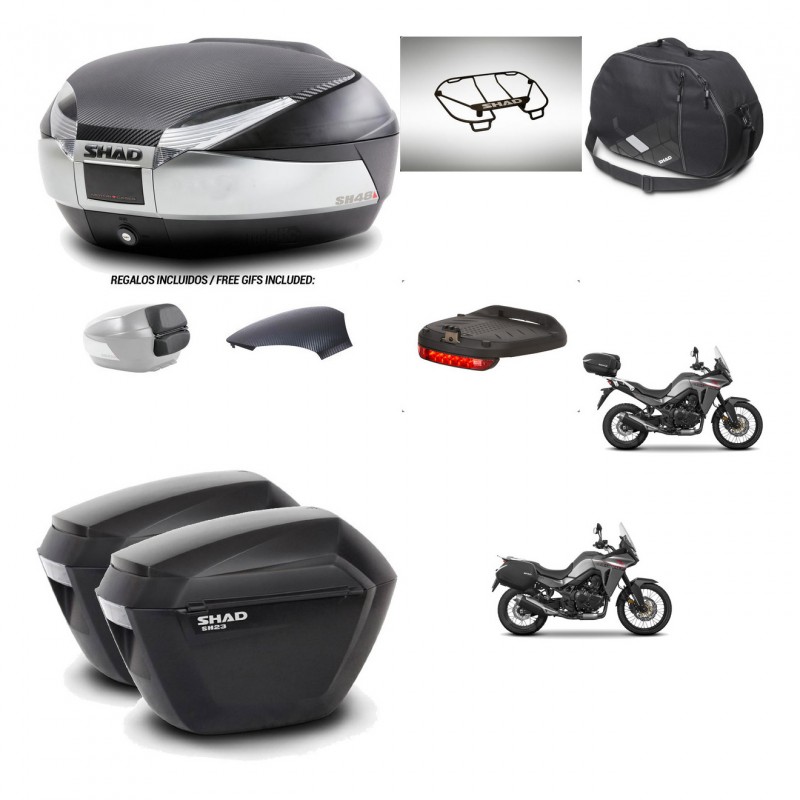 SHAD Suitcases sh23 + mounting bracket trunk SH48 backrest cover accessories KIT-475744