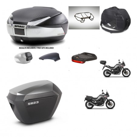 SHAD Maletas sh23 alu + soporte montaje baul SH48 tapa respaldo accesorios KIT-475747