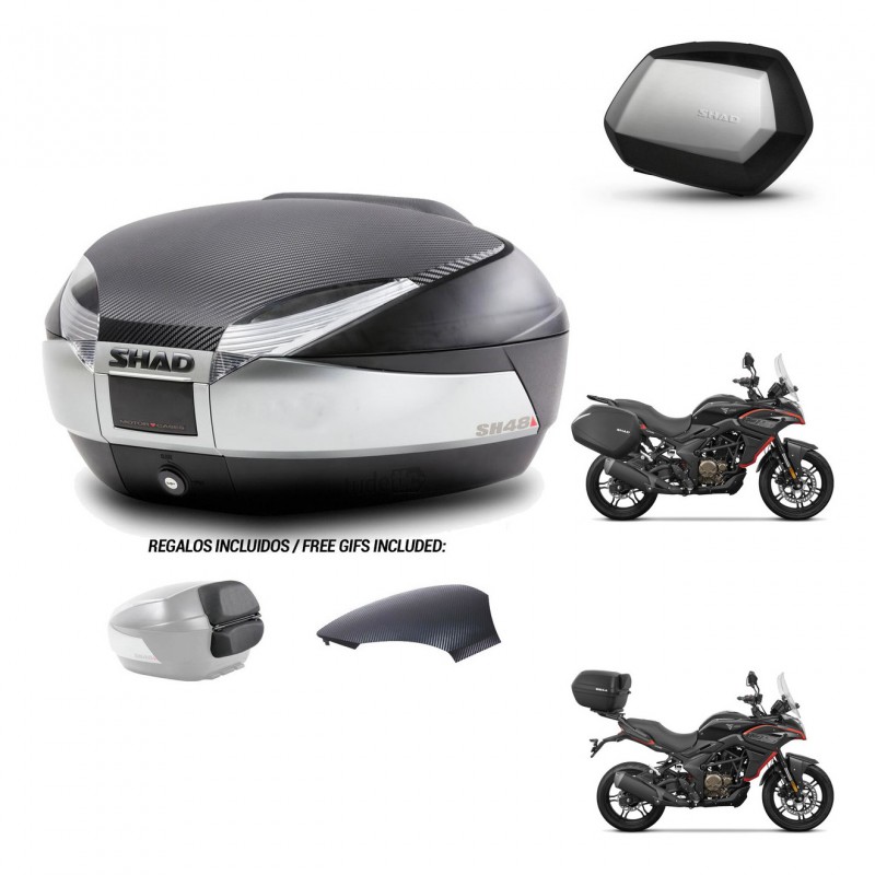 SHAD SH35 PREMIUM suitcases + mounting bracket SH48 trunk backrest cover KIT-475751