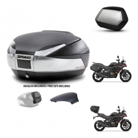 SHAD Maletas SH35 PREMIUM + soporte montaje baul SH48 tapa respaldo KIT-475751