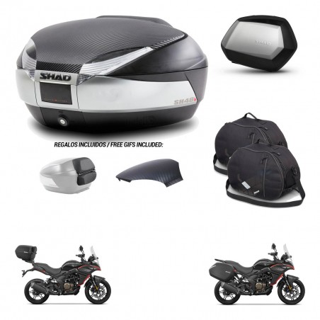 SHAD Maletas SH35 PREMIUM + soporte montaje baul SH48 tapa respaldo accesorios KIT-475752