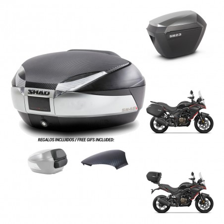 SHAD Maletas sh23 alu + soporte montaje baul SH48 tapa respaldo KIT-475753