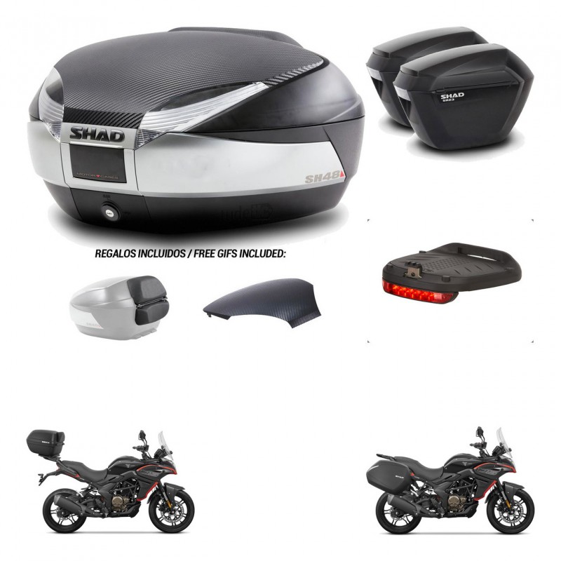 SHAD Suitcases sh23 + mounting bracket trunk SH48 backrest cover accessories KIT-475756