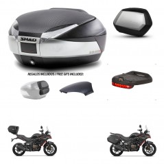 SHAD Maletas SH35 PREMIUM + soporte montaje baul SH48 tapa respaldo accesorios KIT-475757