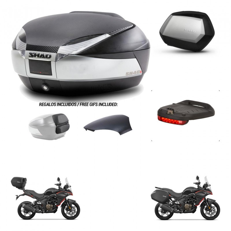 SHAD SH35 PREMIUM suitcases + mounting bracket SH48 trunk backrest cover accessories KIT-475757