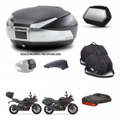 SHAD Maletas SH35 PREMIUM + soporte montaje baul SH48 tapa respaldo accesorios KIT-475758