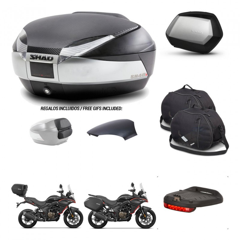 SHAD SH35 PREMIUM suitcases + mounting bracket SH48 trunk backrest cover accessories KIT-475758