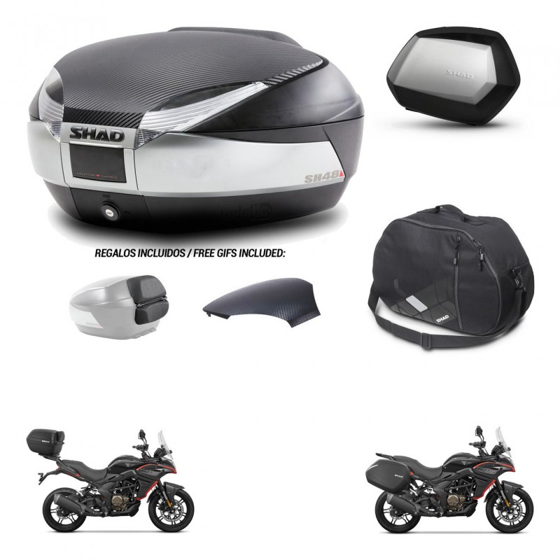 SHAD SH35 PREMIUM suitcases + mounting bracket SH48 trunk backrest cover accessories KIT-475763