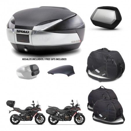 SHAD Maletas SH35 PREMIUM + soporte montaje baul SH48 tapa respaldo accesorios KIT-475764